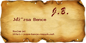 Józsa Bence névjegykártya